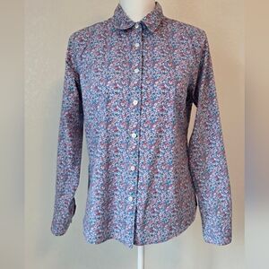 L.L. Bean Blue Floral Men's Button Down Shirt